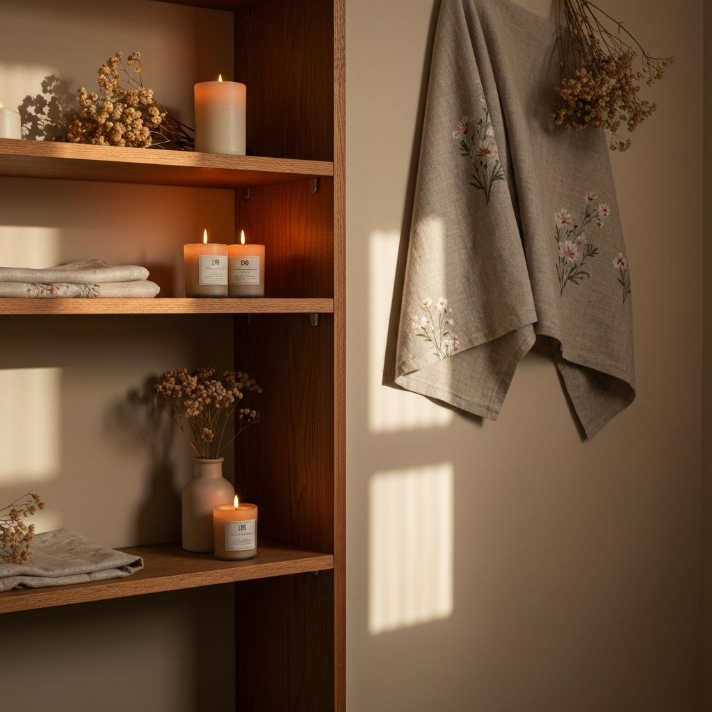 Interior elegante con velas Essenza creando una atmósfera cálida y acogedora